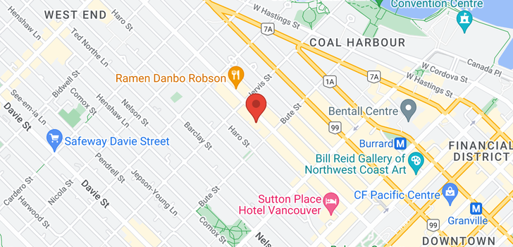 map of 1238 ROBSON STREET